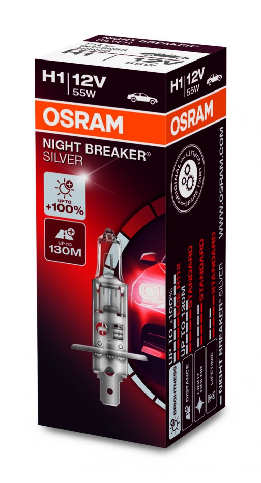 e2e89996-6433-11ea-a251-04d9f508137a Автолампа H1 55W+100% (64150NBS) 1шт. Night Breaker Silver